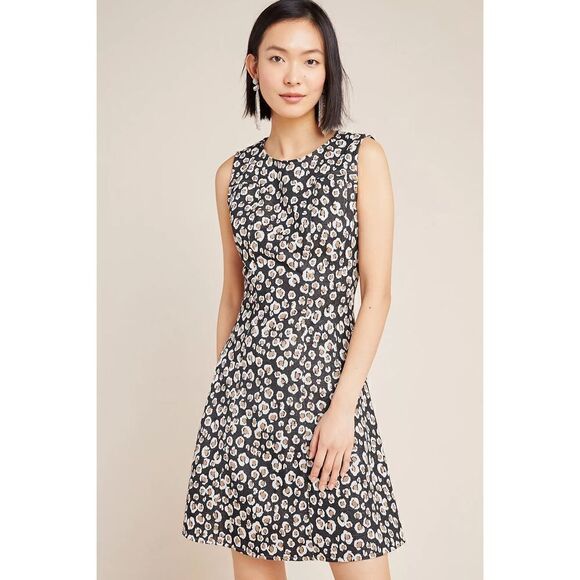 Anthropologie Leopard Shimmer Mini Dress size small - Picture 1 of 9